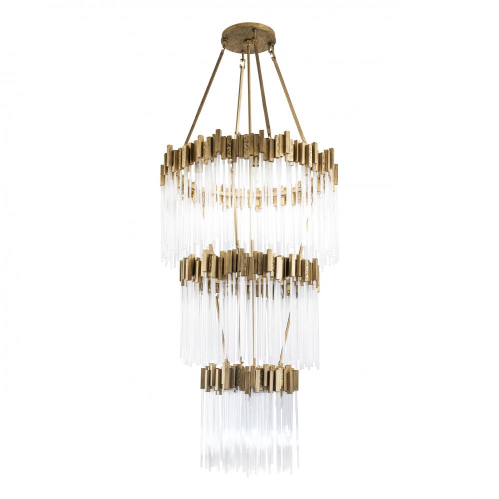 Matrix 18-Lt 3-Tier Chandelier - Havana Gold