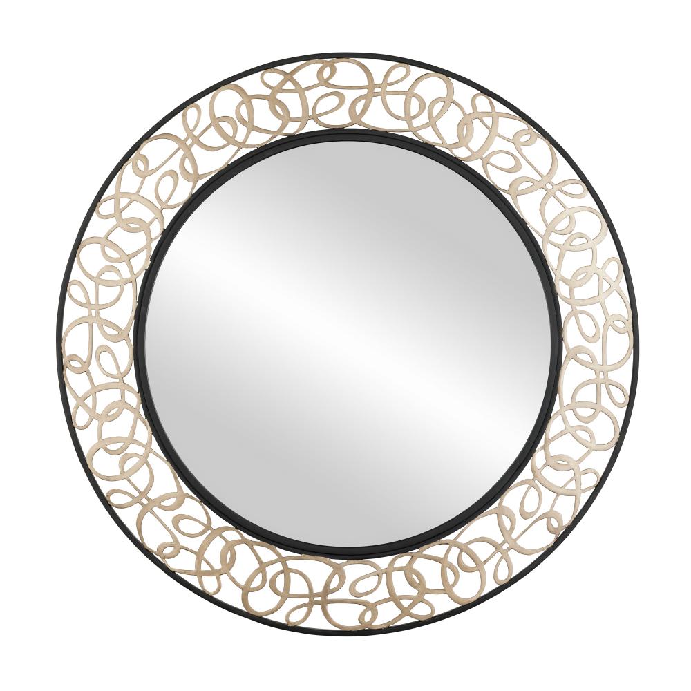 Scribble 33-in Wall Mirror - Matte Black/Artifact