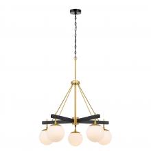 Varaluz 352C05BLSB - Allie 5-Lt Chandelier - Black/Satin Brass