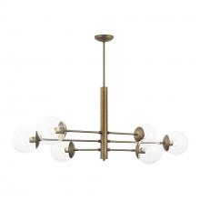 Varaluz 612750 - Mid-Century 6-Lt Linear Pendant - Antique Brass