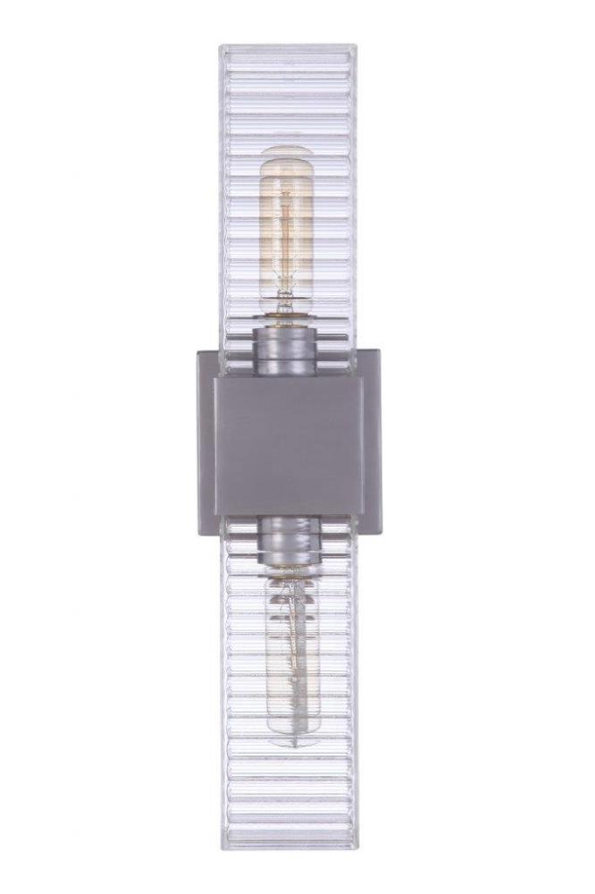 Ridge 18" 2 Light Outdoor Wall Sconce in Satin Aluminum