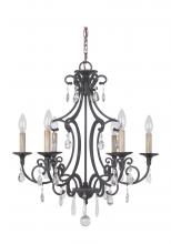 Craftmade 38926-MBK - Bentley 6 Light Chandelier in Matte Black