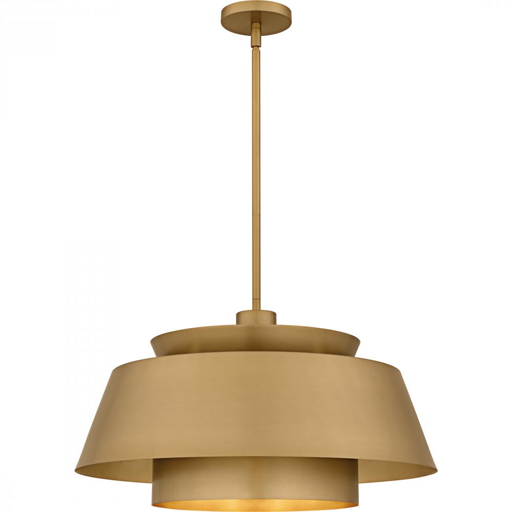 Lumi 3-Light Brushed Weathered Brass Pendant