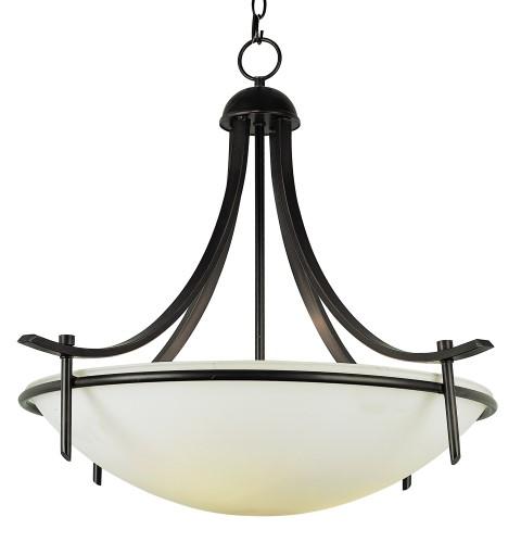 Vitalian Collection, Metal Trimmed Glass Bowl, Indoor Hanging Pendant Light