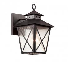 Trans Globe 40171 BK - 1LT-WALL LANTERN-MD- X- SEEDED