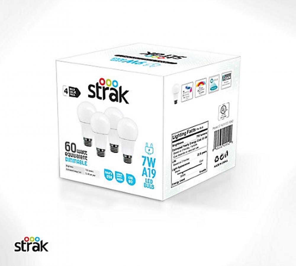 STRAK LED A19 8W ECONO (4 pack)