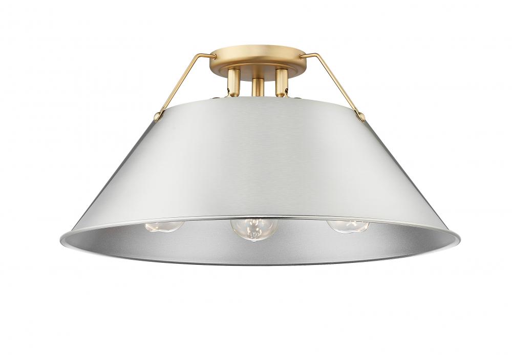 Orwell 3-Light Flush Mount in Brushed Champagne Bronze with Pewter