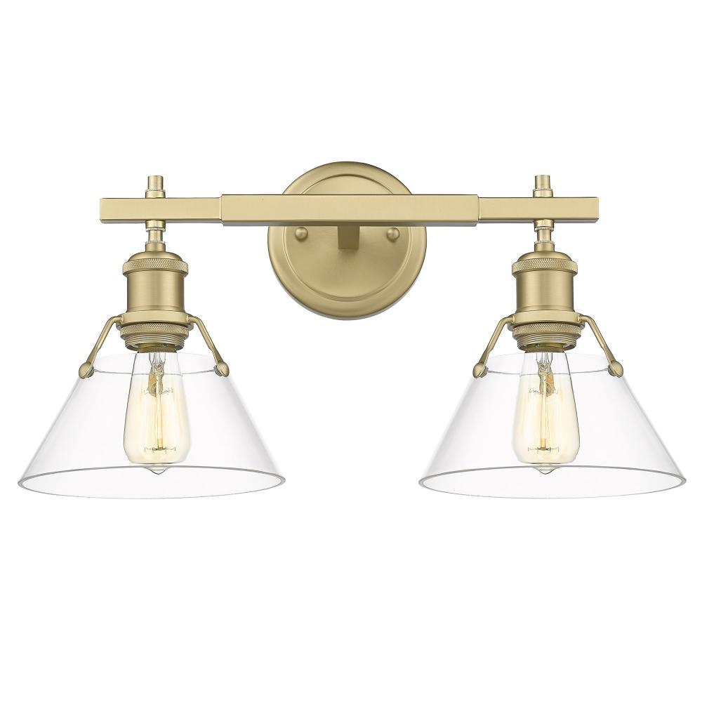 Orwell 2-Light Vanity Light in Brushed Champagne Bronze with Clear Glass