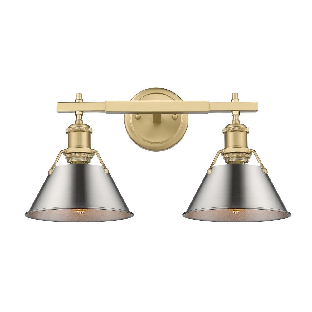 Orwell 2-Light Vanity Light in Brushed Champagne Bronze with Pewter