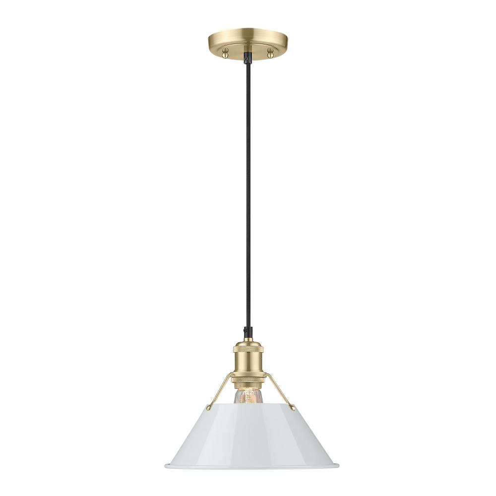 Orwell 10" Wide Medium Pendant in Brushed Champagne Bronze with Dusky Blue