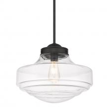 Golden Canada 0508-L BLK-CLR - Ingalls Large Pendant in Matte Black with Clear Glass Shade