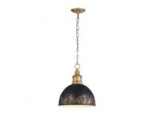 Golden Canada 0809-M VG-WBI - Alison 1-Light Pendant in Vintage Gold with Weathered Black Iron