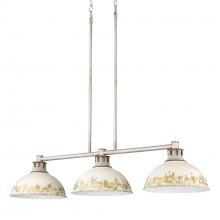 Golden Canada 0865-3LP AGV-AI - Kinsley Linear Pendant in Aged Galvanized Steel with Antique Ivory Shade