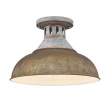 Golden Canada 0865-SF AGV-RUST - Kinsley Semi-Flush in Aged Galvanized Steel with Rust Shade