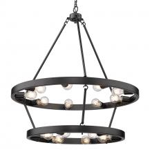 Golden Canada 1019-96 BLK - Castile 2 Tier - 15 Light Chandelier (Top 9, Bottom 6)