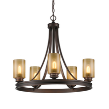 Golden Canada 1051-5 SBZ - Hidalgo 5 Light Chandelier in Sovereign Bronze with Regal Glass