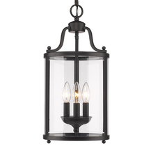 Golden Canada 1157-3P BLK - Payton 3-Light Pendant in Matte Black with Clear Glass