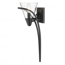 Golden Canada 1648-1W BLK-CLR - Olympia 1 Light Wall Sconce in Matte Black with Clear Glass Shade