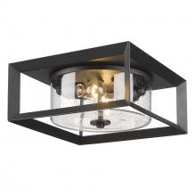 Golden Canada 2073-OFM NB-SD - Smyth Outdoor Flush Mount in Natural Black with Seeded Glass