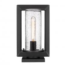 Golden Canada 2073-OPR NB-SD - Smyth NB Pier Mount - Outdoor in Natural Black with Seeded Glass Shade