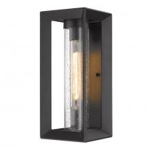 Golden Canada 2073-OWM NB-SD - Smyth Outdoor Medium Wall Sconce in Natural Black with Seeded Glass