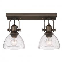 Golden Canada 3118-2SF RBZ-SD - Hines 2-Light Semi-Flush in Rubbed Bronze with Seeded Glass