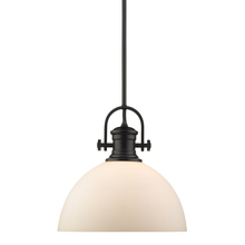 Golden Canada 3118-L BLK-OP - Hines 1-Light Pendant in Matte Black with Opal Glass