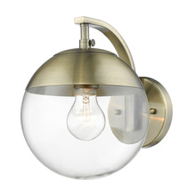 Golden Canada 3219-1W AB-AB - Dixon Sconce in Aged Brass with Clear Glass and Aged Brass Cap