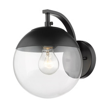 Golden Canada 3219-1W BLK-BLK - Dixon Sconce in Matte Black with Clear Glass and Matte Black Cap