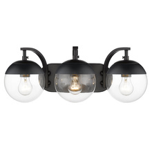 Golden Canada 3219-BA3 BLK-BLK - Dixon 3-Light Bath Vanity in Matte Black with Clear Glass and Matte Black Cap