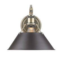 Golden Canada 3306-1W AB-RBZ - Orwell 1-Light Wall Sconce in Aged Brass with Rubbed Bronze