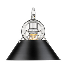 Golden Canada 3306-1W CH-BLK - Orwell CH 1 Light Wall Sconce in Chrome with Matte Black shade