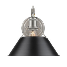 Golden Canada 3306-1W PW-BLK - Orwell 1-Light Wall Sconce in Pewter with Matte Black