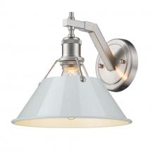 Golden Canada 3306-1W PW-DB - Orwell PW 1 Light Wall Sconce in Pewter with Dusky Blue shade