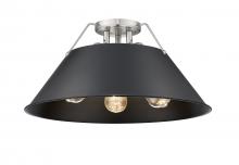 Golden Canada 3306-3FM PW-BLK - Orwell 3-Light Flush Mount in Pewter with Matte Black