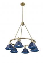 Golden Canada 3306-6 AB-NVY - Orwell AB 6 Light Chandelier in Aged Brass with Matte Navy shades