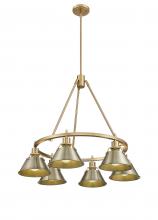 Golden Canada 3306-6 BCB-AB - Orwell BCB 6 Light Chandelier in Brushed Champagne Bronze with Aged Brass shades