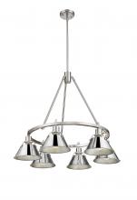 Golden Canada 3306-6 PW-CH - Orwell PW 6 Light Chandelier in Pewter with Chrome shades