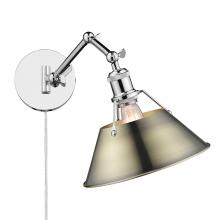 Golden Canada 3306-A1W CH-AB - Orwell CH 1 Light Articulating Wall Sconce in Chrome with Aged Brass shade