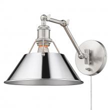 Golden Canada 3306-A1W PW-CH - Orwell PW 1 Light Articulating Wall Sconce in Pewter with Chrome shade