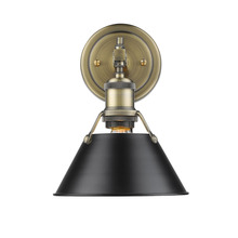 Golden Canada 3306-BA1 AB-BLK - Orwell AB 1 Light Bath Vanity in Aged Brass with Matte Black shade