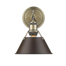 Golden Canada 3306-BA1 AB-RBZ - Orwell 1-Light Bath Vanity in Aged Brass with Rubbed Bronze