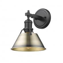 Golden Canada 3306-BA1 BLK-AB - Orwell BLK 1 Light Bath Vanity in Matte Black with Aged Brass shade