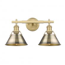 Golden Canada 3306-BA2 BCB-AB - Orwell BCB 2 Light Bath Vanity in Brushed Champagne Bronze with Aged Brass shades