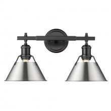 Golden Canada 3306-BA2 BLK-PW - Orwell 2-Light Vanity Light in Matte Black with Pewter