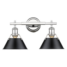 Golden Canada 3306-BA2 CH-BLK - Orwell CH 2 Light Bath Vanity in Chrome with Matte Black shades