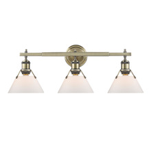 Golden Canada 3306-BA3 AB-OP - Orwell 3-Light Vanity Light in Aged Brass with Opal Glass