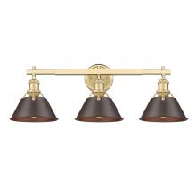 Golden Canada 3306-BA3 BCB-RBZ - Orwell BCB 3 Light Bath Vanity in Brushed Champagne Bronze with Rubbed Bronze shades