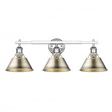 Golden Canada 3306-BA3 CH-AB - Orwell 3-Light Vanity Light in Chrome with Aged Brass