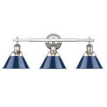 Golden Canada 3306-BA3 CH-NVY - Orwell CH 3 Light Bath Vanity in Chrome with Matte Navy shades